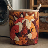 Quilted Laundry Basket – Autumn Leaves