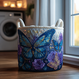 Quilted Laundry Basket – Butterfly and Flowers