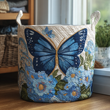 Quilted Laundry Basket – Butterfly and Flowers