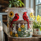 Quilted Laundry Basket – Red Cardinal Finch