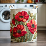 Quilted Laundry Basket – Red Poppies