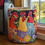 Quilted Laundry Basket – Farmyard Chickens