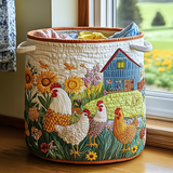 Quilted Laundry Basket – Farm Chickens