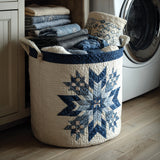 Quilted Laundry Basket – Winter Motif