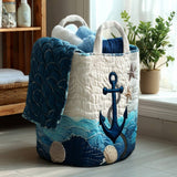 Quilted Laundry Basket – Marine Motif
