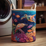 Quilted Laundry Basket – Sea Turtle