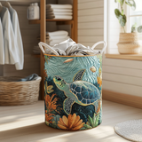 Quilted Laundry Basket – Sea Turtle