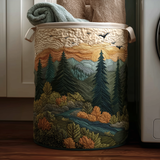 Quilted Laundry Basket – Natural Landscape