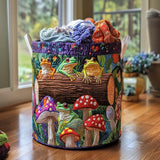 Quilted Laundry Basket – Cheerful Frogs