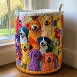 Quilted Laundry Basket – Cheerful Puppy