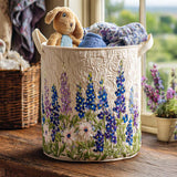 Quilted Laundry Basket – Floral Pattern