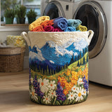 Quilted Laundry Basket – Floral Pattern