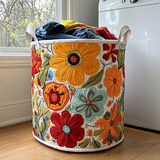 Quilted Laundry Basket – Floral Pattern