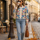 Elise - Botanical Garden Floral Zip Cardigan