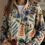 Elise - Botanical Garden Floral Zip Cardigan